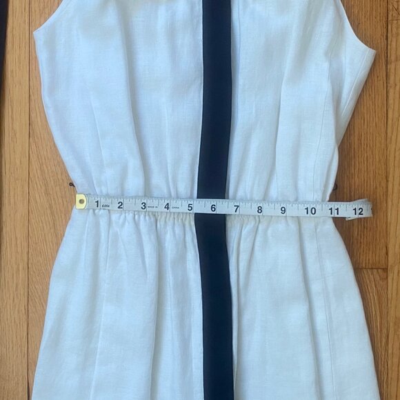 DKYNC White and Navy Blue Linen Button Down Dress - Picture 9 of 12